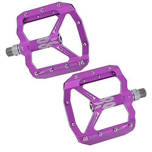 Mountain Bike Pedal : Alomejor Cycling Platform Pedals, Mountain Bike Pedals Bicycle Pedals CNC for Bicycle Replace(Purple)