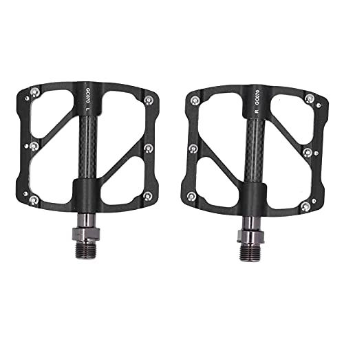 Mountain Bike Pedal : Alomejor Mountain Bike Pedals Road Bike Foot Rest Pedal Bicycle Lock Step 3 Bearings Pedals with Anti‑Slip Nails(black)