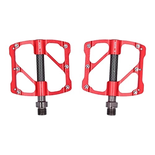 Mountain Bike Pedal : Alomejor Mountain Bike Pedals Road Bike Foot Rest Pedal Bicycle Lock Step 3 Bearings Pedals with Anti‑Slip Nails(red)