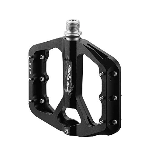 Mountain Bike Pedal : Alston 3 Bearings Mountain Bike Pedals Platform Bicycle Flat Alloy Pedals 9 / 16" Pedals Non-Slip Alloy Flat Pedals 1 Pair (Black)