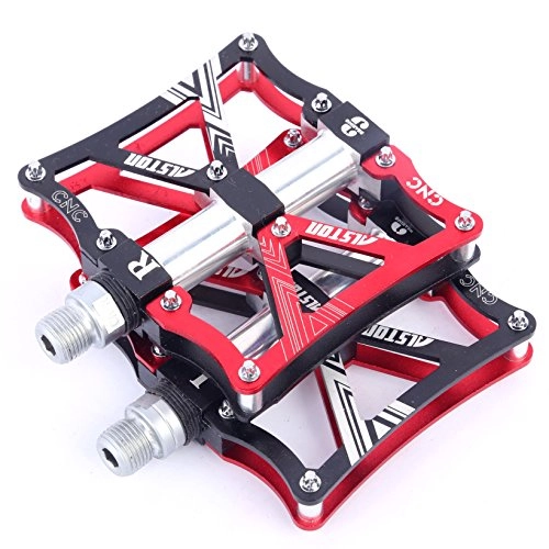Mountain Bike Pedal : Alston Mountain Bike Pedals Cr-Mo CNC Machined 9 / 16" Cycling Sealed 3 Bearing Pedals, Black Color