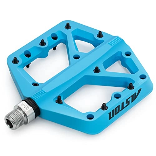 Mountain Bike Pedal : Alston Mountain Bike Pedals, Ultra Strong Colorful Cr-Mo CNC Machined 9 / 16" Cycling Sealed 3 Bearing Nylon Pedal for MTB and Road Bike