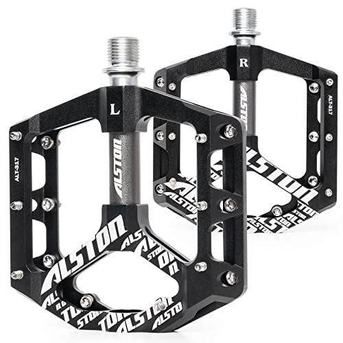 Mountain Bike Pedal : Alston MTB Bike Pedals CNC Bike Platform Pedals Cycling Pedals 3 Sealed Bearings 9 / 16 Non-Slip Bicycle Pedal for BMX Mountain Road Bike