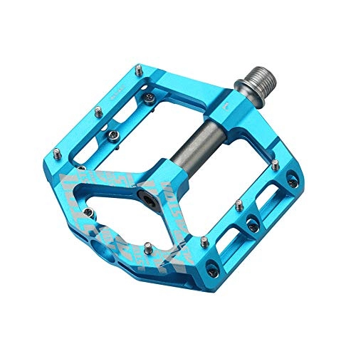Mountain Bike Pedal : Alston Non-Slip Mountain Bike Pedals, Ultra Strong Colorful Cr-Mo CNC Machined 9 / 16" 3 Sealed Bearings for Road BMX MTB Fixie Bikes (Blue)