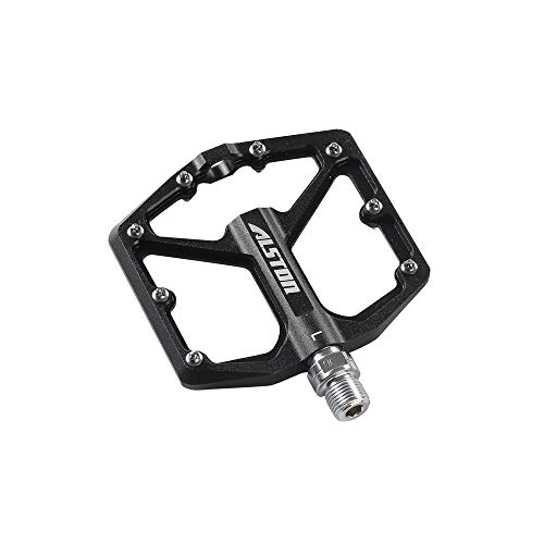 Mountain Bike Pedal : Alston Road Bicycle MTB Aluminum Strong Pedal, Super Powerful CR-MO 9 / 16" Spindle, Three Pcs Ultra Sealed Bearings FACE Off Pedals 1 Pair (203-Black)
