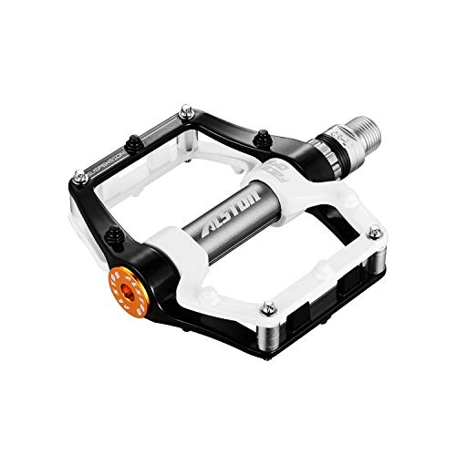 Mountain Bike Pedal : Alston Road Bicycle MTB Aluminum Strong Pedal, Super Powerful CR-MO 9 / 16" Spindle, Three Pcs Ultra Sealed Bearings FACE Off Pedals (Y01-Black)