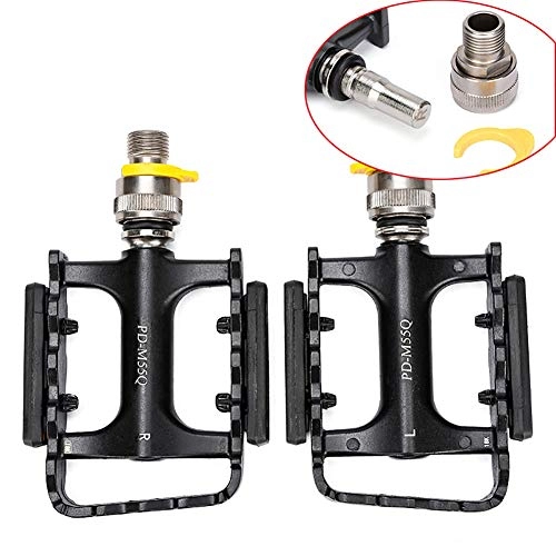 Mountain Bike Pedal : Aluminium CNC Bike Platform Pedals, Aluminum Alloy, 3 Bearing Pedals Lightweight Road Cycling Bicycle Pedals for MTB BMX