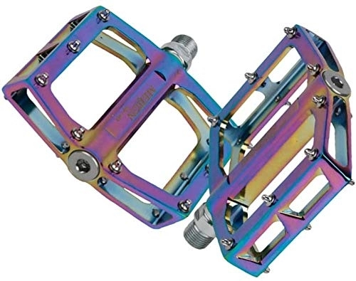 Mountain Bike Pedal : Aluminum Alloy Bicycle Pedals Colorful Non-Slip Flat Bike Pedals Mountain Bicycle MTB Pedals for Bike Accessory 2020 pedales bicicleta
