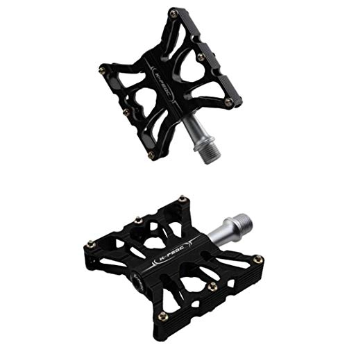Mountain Bike Pedal : Aluminum Alloy Bicycle Pedals Strong Non-Slip Bicycle Pedals Lightweight Bicycle Platform for 9 / 16 MTB BMX Road Mountain Bike Cycle (Black, 1 Pair)