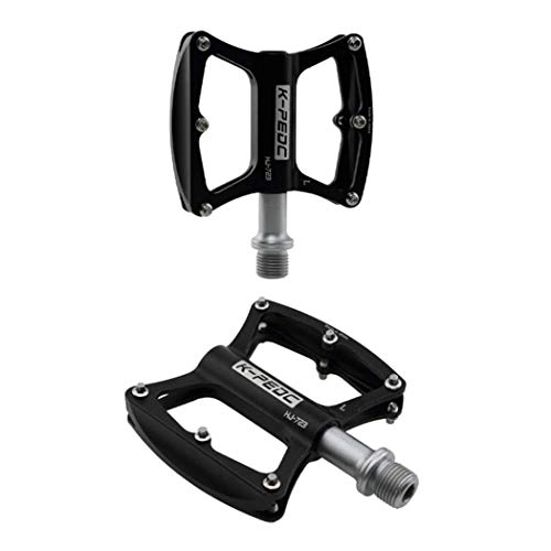 Mountain Bike Pedal : Aluminum Alloy Bicycle Pedals Strong Non-Slip Bicycle Universal Pedal Ultra Sealed Bearings Platform for 9 / 16 MTB BMX Road Mountain Bike Cycle (Black, 1 Pair)