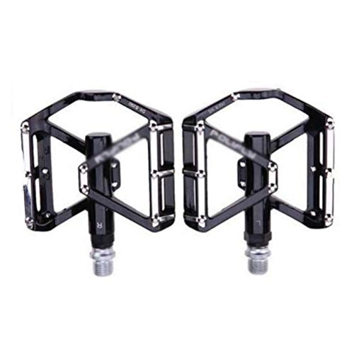 Mountain Bike Pedal : Aluminum Alloy Mountain Bike Pedals Ultra-light Material Pedals Non-slip Pedals for Road Bikes Black