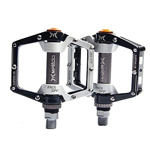 Mountain Bike Pedal : Aluminum Mountain Bike Pedals, 3 Bearings Bike Pedals, 9 / 16 Inch with Sealed Anti-Slip Durable, for MTB Road Bike. (Four Colors) (Black)