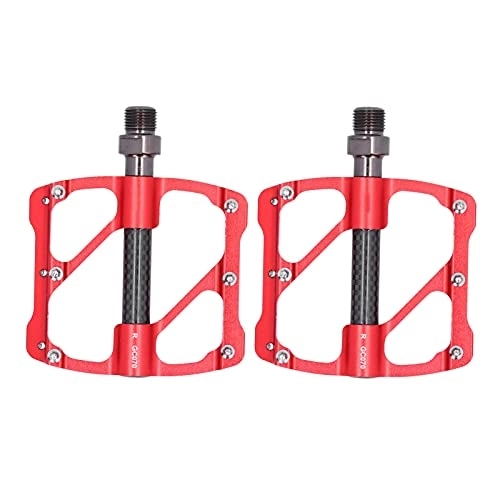 Mountain Bike Pedal : Aluminum Platform Pedals, Non‑slip Mountain Bike Pedals for Road Mountain BMX MTB Bike(Red)