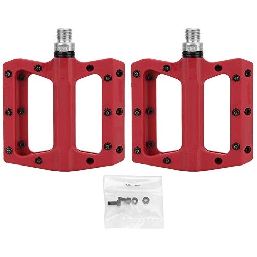 Mountain Bike Pedal : Aluprey 1 Pair Nylon Plastic Mountain Bike Pedal Lightweight Bearing Pedals compatible with Bicycle(red)