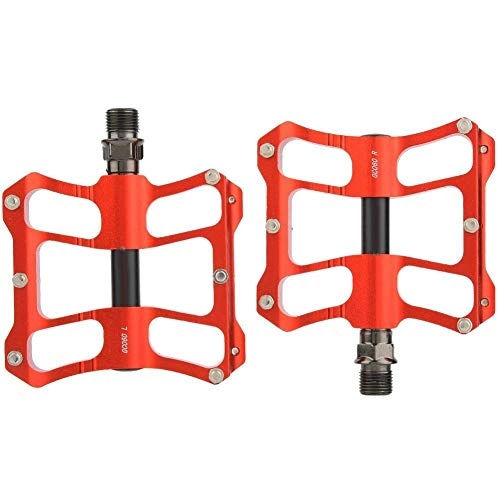 Mountain Bike Pedal : Aluprey One Pair Aluminium Alloy Mountain Road Bike Lightweight Pedals Bicycle Replacement (Red&Black)