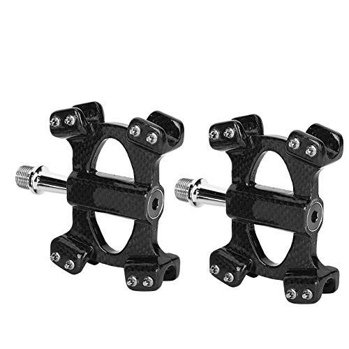 Mountain Bike Pedal : AMONIDA 1 Pair Bicycle Pedal, Carbon Fiber Pedal, Sturdy and Durable Folding Bicycle Bicycle Motocross for Mountain Bike Cycling Accessory Road Bicycle(3K bright light)