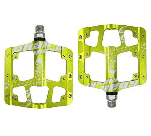 Mountain Bike Pedal : Anabei Mountain bike bearing pedal pedal bicycle wide and comfortable pedal, Green