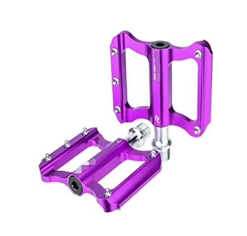 Mountain Bike Pedal : ANASRI TTRS store Anti-slip Ultralight Bicycle Pedal Road Mountain Bike Smooth Bearings Flat Pedals Fit For Mountain Road Bike Accessories (Color : Purple)