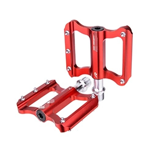 Mountain Bike Pedal : ANASRI TTRS store Anti-slip Ultralight Bicycle Pedal Road Mountain Bike Smooth Bearings Flat Pedals Fit For Mountain Road Bike Accessories (Color : Red)