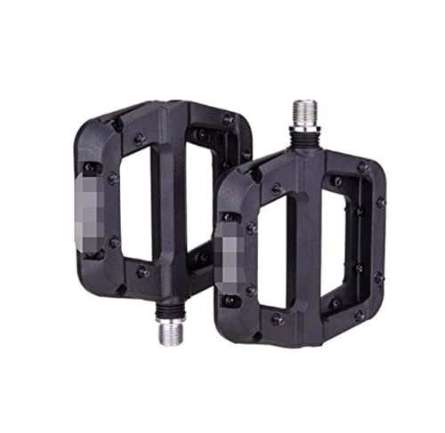 Mountain Bike Pedal : ANASRI TTRS store Bicycle Flat Pedal Nylon DU Seal Bearings Fit For BMX Fit For MTB Mountain Road Bike Cleats Pedal Anti-slip Flootrest Bicycle Parts (Color : Black pedal)