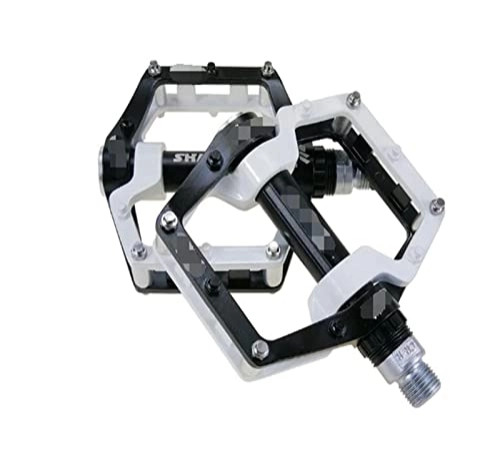 Mountain Bike Pedal : ANASRI TTRS store Bike Pedals FIT FOR MTB Road Sealed Bearings Bicycle Pedals Mountain Bike Pedals Wide Platform Pedales Cycling Accessories Part (Color : Black white)