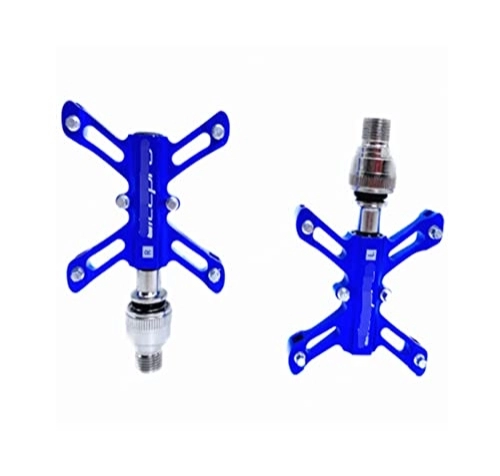 Mountain Bike Pedal : ANASRI TTRS store Fit For MTB Mountain Bicycle QR Pedal Sealed Bearing Butterfly Fit For BMX Folding Bike Aluminum Alloy Non-slip Accessory (Color : Blu)
