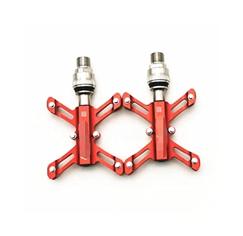 Mountain Bike Pedal : ANASRI TTRS store Fit For MTB Mountain Bicycle QR Pedal Sealed Bearing Butterfly Fit For BMX Folding Bike Aluminum Alloy Non-slip Accessory (Color : Red)