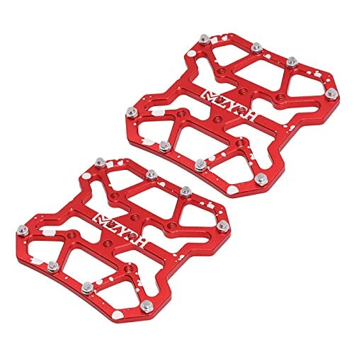 Mountain Bike Pedal : anruo 1 pair Mountain bike mountain bike clipless pedal platform adapter for universal compatible SPD bicycle parts aluminum alloy Red