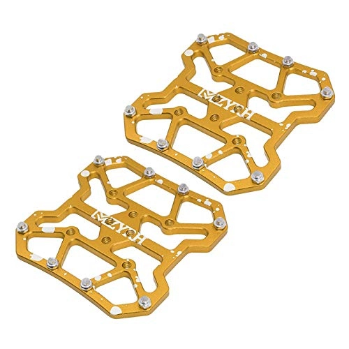 Mountain Bike Pedal : anruo 1 pair Mountain bike mountain bike clipless pedal platform adapter for universal compatible SPD bicycle parts aluminum alloy Yellow