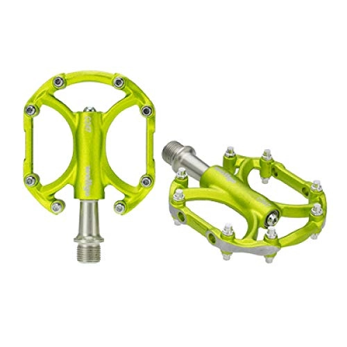 Mountain Bike Pedal : anruo Aluminum alloy ultralight bicycle pedal bearing mountain bike mountain road bicycle pedal Green