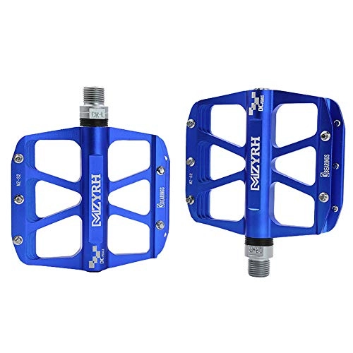 Mountain Bike Pedal : ANYWN Mountain Bike Pedals - Aluminum Antiskid Durable Bicycle Cycling Pedals Ultra Strong Colorful CNC Machined 3 Bearing Anodizing Bicycle Pedals for BMX / MTB Road Bicycle 9 / 16", Blue