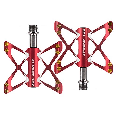 Mountain Bike Pedal : ANYWN Mountain Bike Pedals Flat Pedals Mountain Bike Pedals Platform Cycling Sealed Bearing Aluminum 9 / 16 Bicycle Pedals for MTB Mountain Bike, Red