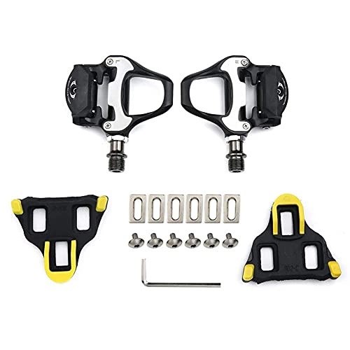 Mountain Bike Pedal : Aocase Bicycle Pedal Road Bike Self-Locking Pedals Compatible with Shimano SPD-SL Compatible Cleat (Yellow) Set Professional Road Bike Pedal