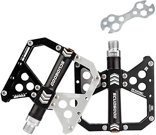 Mountain Bike Pedal : Aocase Mountain Bike Pedals with Wrenches Bicycle Non-Slip Aluminum Alloy Pedals Sealed Bearing Platform Pedals for BMX MTB 9 / 16", R