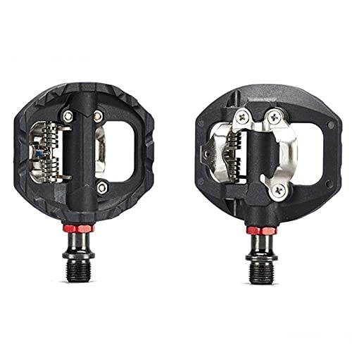 Mountain Bike Pedal : AQCRS 1 Pair Mountain Road Bike Cleats Clipless Pedals Bicycle Self-locking Pedal Replacement (Color : Black)