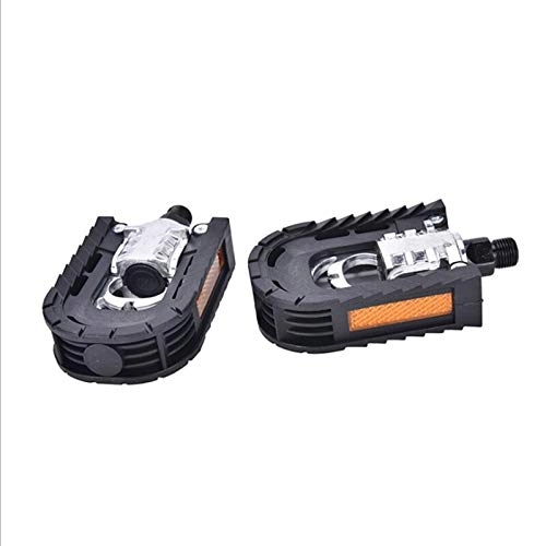 Mountain Bike Pedal : AQCRS 1 Pair Ultra-light Flat Mountain Bike Bicycle Pedals Nylon Fiber Bearing Anti-slip Bicycle Pedals (Color : A)