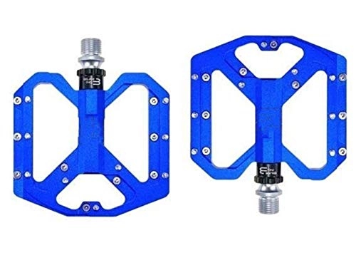 Mountain Bike Pedal : Aquila Cycling Bike Pedals, Mountain Non-Slip Bike Pedals Platform Bicycle Flat Alloy Pedals 9 / 16" 3 Bearings For Road Fixie Bikes for Road Bike ( Color : Blue )