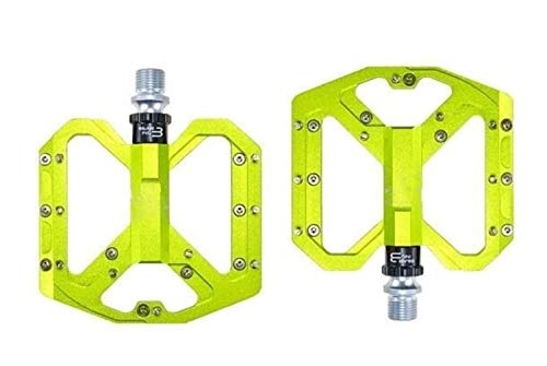 Mountain Bike Pedal : Aquila Cycling Bike Pedals, Mountain Non-Slip Bike Pedals Platform Bicycle Flat Alloy Pedals 9 / 16" 3 Bearings For Road Fixie Bikes for Road Bike ( Color : Green )