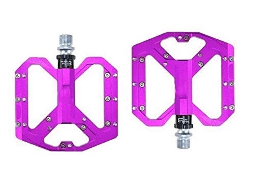 Mountain Bike Pedal : Aquila Cycling Bike Pedals, Mountain Non-Slip Bike Pedals Platform Bicycle Flat Alloy Pedals 9 / 16" 3 Bearings For Road Fixie Bikes for Road Bike ( Color : Purple )