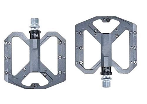 Mountain Bike Pedal : Aquila Cycling Bike Pedals, Mountain Non-Slip Bike Pedals Platform Bicycle Flat Alloy Pedals 9 / 16" 3 Bearings For Road Fixie Bikes for Road Bike ( Color : Titanium )