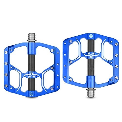Mountain Bike Pedal : Aquila Durable Flat Bike Pedals Road Sealed Bearings Bicycle Pedals Mountain Bike Pedals Wide Platform Accessories ( Color : Blue )