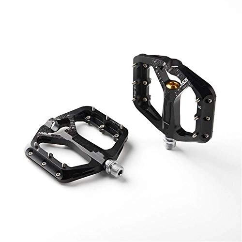 Mountain Bike Pedal : Aquila Durable Non-Slip Mountain Bike Pedals, Ultra Strong Machined 9 / 16" 3 Sealed Bearings For Road Fixie Bike (Color : Black)