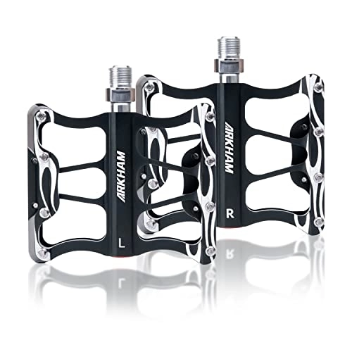 Mountain Bike Pedal : Arkham Cycling Bike Pedals, 3 Sealed Bearings, 9 / 16'' Axis CNC aluminum, With Free installation Tool, for e-bikes, mountain bikes, racing bikes.etc(black, a pair)