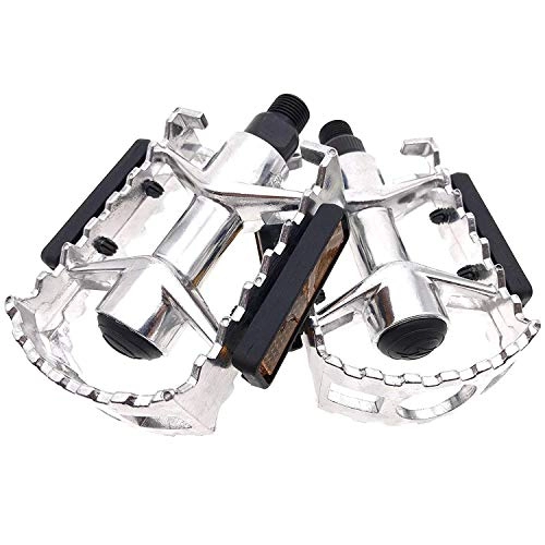 Mountain Bike Pedal : ARTHEALTH Bicycle Pedals Bike Pedals Aluminum Alloy 9 / 16" Inch High Performance Pedals for Bikes Mountain Bikes Road Bicycles Platform Pedals (Silver)