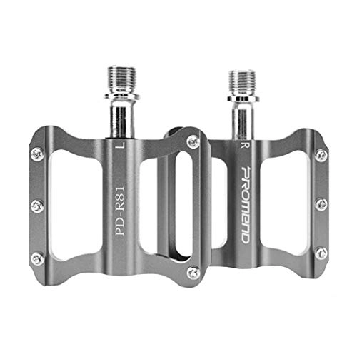 Mountain Bike Pedal : ASKLKD Bicycle Pedals, 3 Bearing Aluminum Alloy With Cleats, Small And Lightweight, Suitable for Mountain Bikes / city Bikes, Etc.-1 Pair Cycling accessories (Color : Gray)