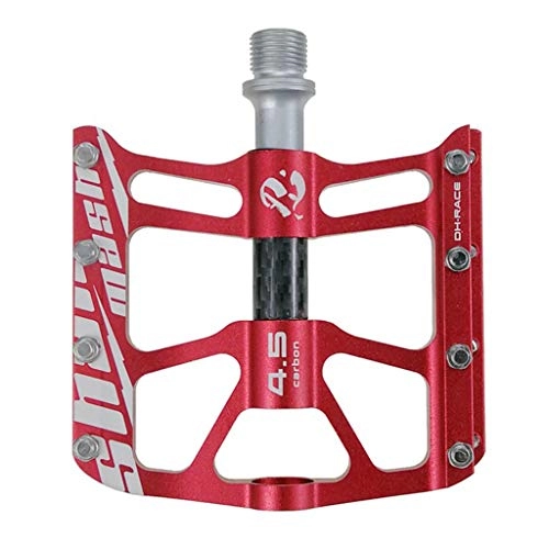 Mountain Bike Pedal : ASKLKD Bike Cycling Pedals CNC Machined Aluminum Alloy Durable Non-slip 3 Bearings Pedals For 9 / 16" Universal Cycling Mountain Road Bike Cycling accessories (Color : Red)