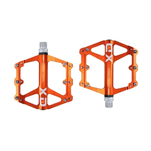 Mountain Bike Pedal : ASKLKD Bike Pedals Aluminum Alloy Rust Proof Dust Proof Bike Hybrid Pedals 9 / 16 Inch for BMX / MTB Platform Pedals Mountain Road Bike 1 Pair Cycling accessories (Color : Orange)