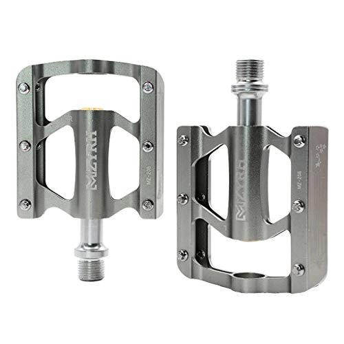 Mountain Bike Pedal : ASKLKD Mountain Bike Pedals CNC Machined Aluminum Alloy 3 Bearing High-Strength Non-Slip 9 / 16 Bicycle Pedals MTB Bikes Bike Pedals 1 Pair Cycling accessories (Color : Titanium)