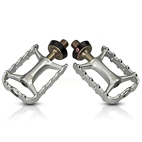 Mountain Bike Pedal : ASUD Aluminium CNC Bike Platform Pedals Lightweight Road Cycling Bicycle Pedals for MTB BMX, Chrome