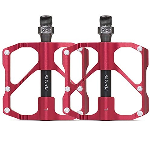 Mountain Bike Pedal : ASUD Aluminium CNC Bike Platform Pedals Lightweight Road Cycling Bicycle Pedals for MTB BMX, Red